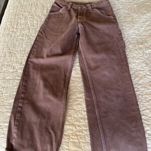 Brandy Melville John Galt-Women's High Waisted Brown Carpenter Jeans-Size Small